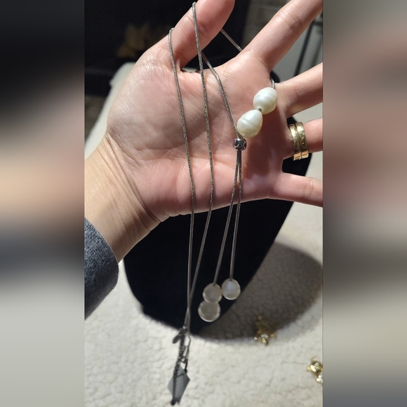 Chico's LONG Necklace silver plated - Picture 4 of 7